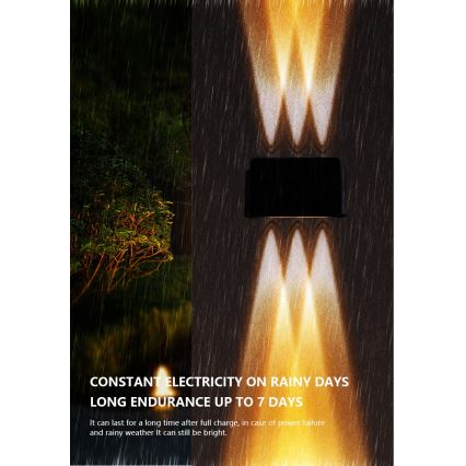 LED napelemes fali lámpa érzékelővel LED/2W/5V IP54 1300 mAh