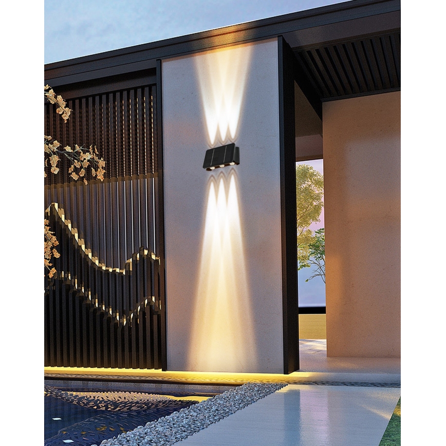 LED napelemes fali lámpa érzékelővel LED/2W/5V IP54 1300 mAh