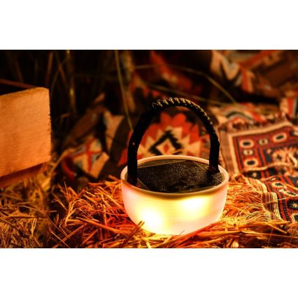 LED RGB hordozható napelemes töltőlámpa LED lánccal LED/10W/5V 3600 mAh IP65 3600 mAh