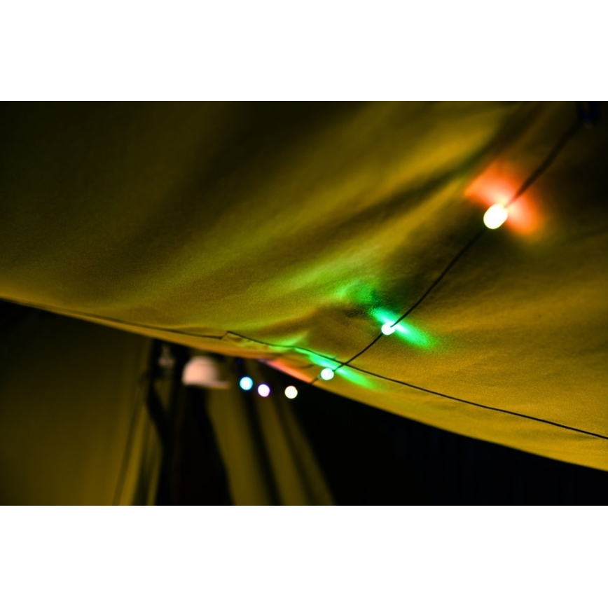 LED RGB hordozható napelemes töltőlámpa LED lánccal LED/10W/5V 3600 mAh IP65 3600 mAh