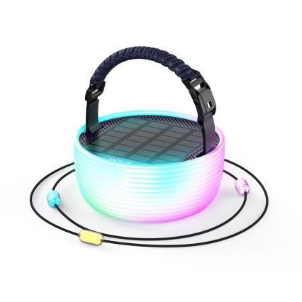 LED RGB hordozható napelemes töltőlámpa LED lánccal LED/10W/5V 3600 mAh IP65 3600 mAh