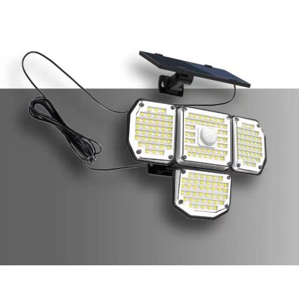LED napelemes fali lámpa érzékelővel LED/5W/5,5V 3000K/6500K IP44 1200 mAh