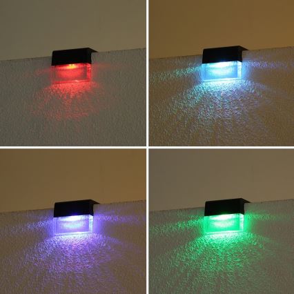 SZETT 2 db LED RGB napelemes fali lámpa LED/1W/1,2V 3500K IP65 600 mAh