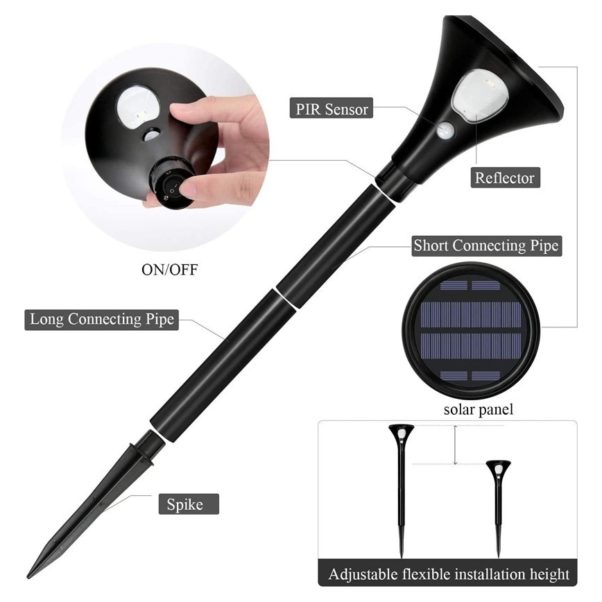 LED napelemes lámpa érzékelővel LED/1W/3,7V 6000K IP65 1500 mAh