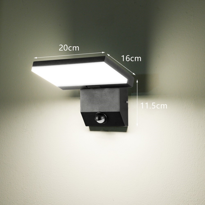 Kültéri LED fali lámpa érzékelővel MODERN LED/18W/230V IP65
