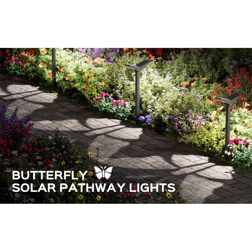 LED napelemes lámpa érzékelővel SUN BUTTERFLY LED/1,5W/3,7V 3000/6000K IP65 1500 mAh