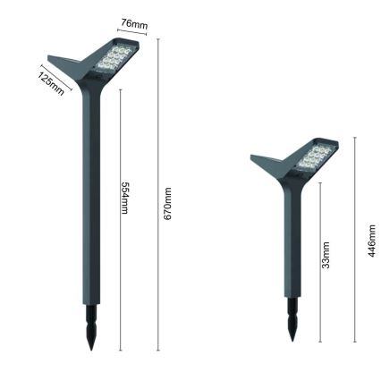 LED napelemes lámpa érzékelővel SUN BUTTERFLY LED/1,5W/3,7V 3000/6000K IP65 1500 mAh