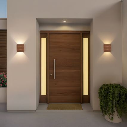 LED kültéri fali lámpa LUXLINE 6W/230V 3000K IP54 dió színű