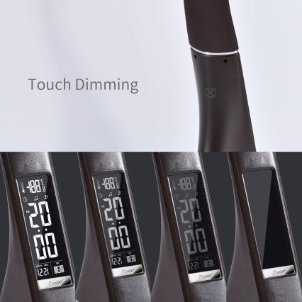 LED Dimmelhető asztali lámpa kijelzővel LEATHER LED/7W/230V