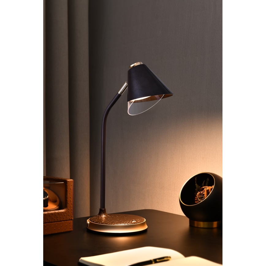 LED állítható fényerejű asztali lámpa vezeték nélküli töltéssel FINCH LED/9W/12/230V szürke/fényes króm