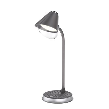LED állítható fényerejű asztali lámpa vezeték nélküli töltéssel FINCH LED/9W/12/230V szürke/fényes króm