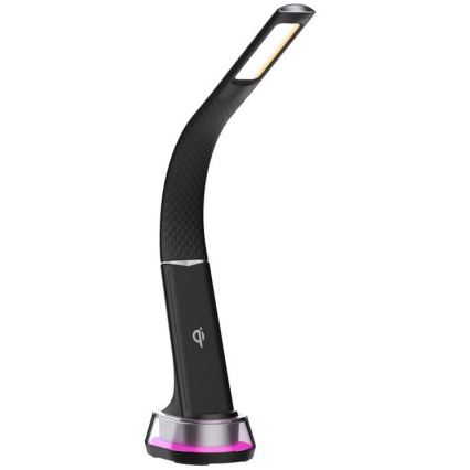 LED RGB állítható fényerejű asztali lámpa vezeték nélküli töltéssel CORELLA LED/7W/12/230V fekete