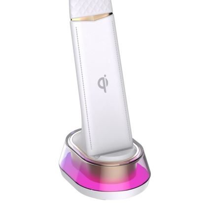 LED RGB állítható fényerejű asztali lámpa vezeték nélküli töltéssel CORELLA LED/7W/12/230V fehér