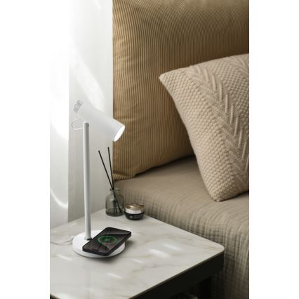 LED Dimmelhető asztali lámpa vezeték nélküli Qi töltővel TIT LED/12W/230V fehér