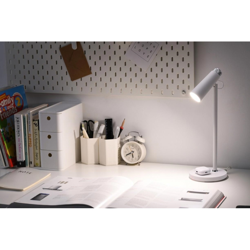 LED Dimmelhető asztali lámpa vezeték nélküli Qi töltővel TIT LED/12W/230V fehér