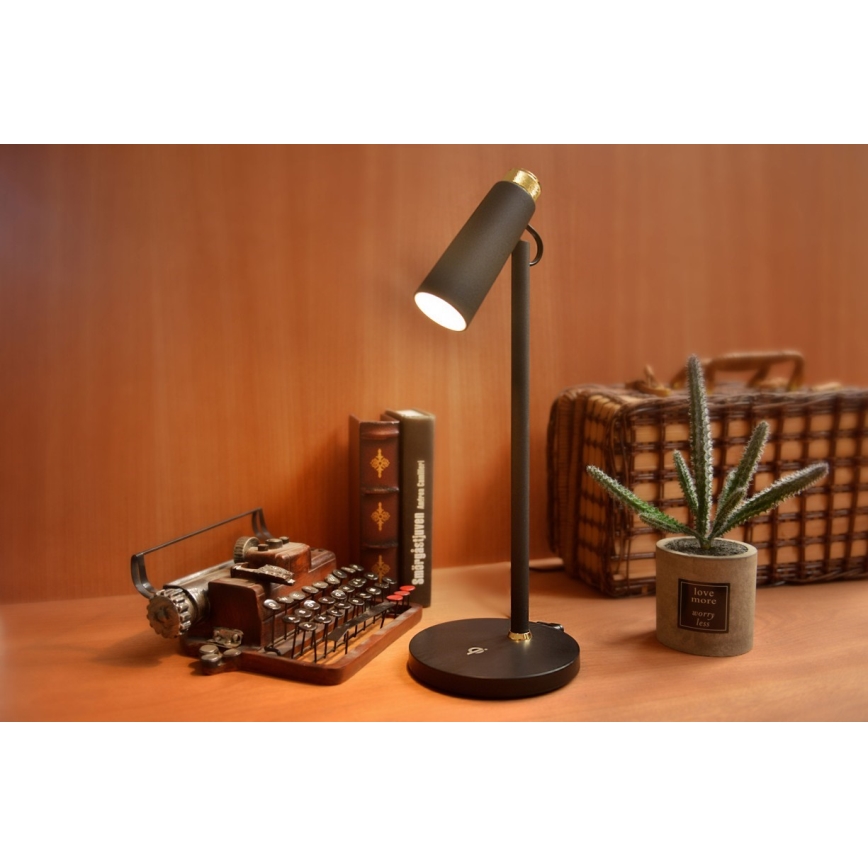 LED Dimmelhető asztali lámpa Qi töltővel TIT LED/12W/230V fekete