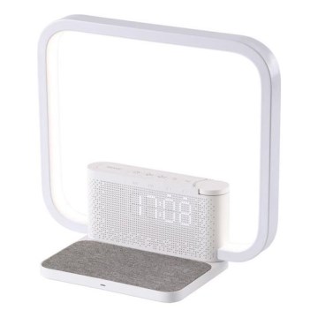 Immax 08994L - LED Dimmelhető asztali lámpa ébresztőórával és töltővel 18W/230V fehér
