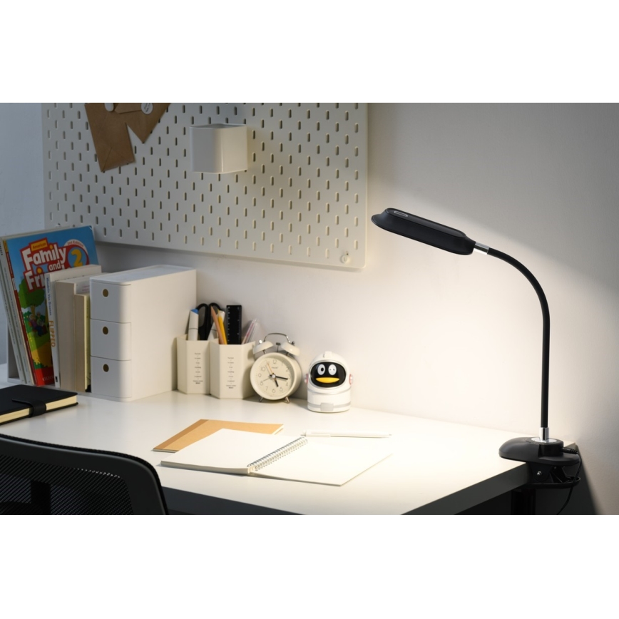 LED+CCT fényerőszabályozható csíptetős asztali lámpa CLIP LED/7,5W/230V 3000/4200/5000K fekete