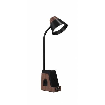 LED+CCT Dimmelhető asztali lámpa QI vezeték nélküli töltéssel IDEAL LED/8W/230V 2700/4000/5000K barna