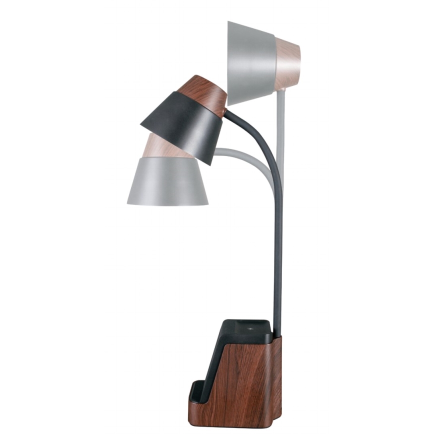LED+CCT Dimmelhető asztali lámpa QI vezeték nélküli töltéssel IDEAL LED/8W/230V 2700/4000/5000K barna