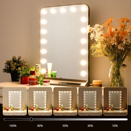 LED dimmelhető sminktükör HOLLYWOOD LED/18W/230V 3000/4200/6000K szürke