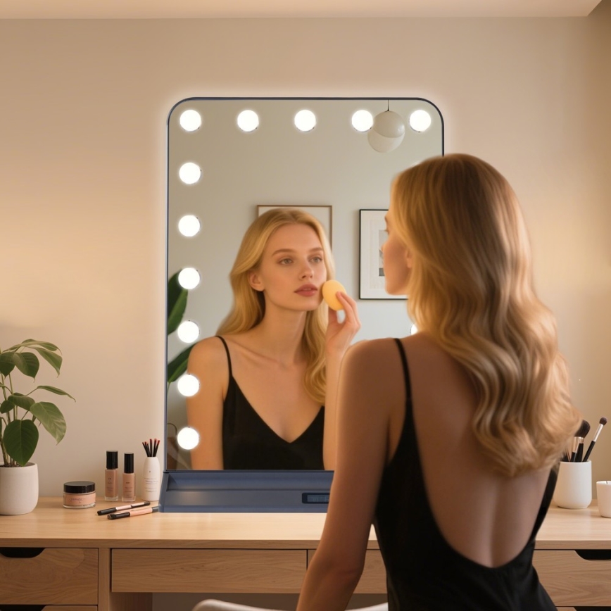 LED dimmelhető sminktükör HOLLYWOOD LED/18W/230V 3000/4200/6000K szürke