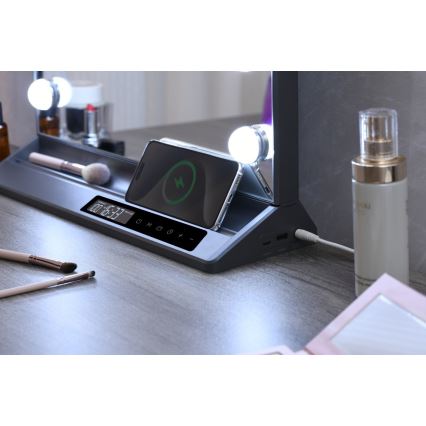 LED dimmelhető sminktükör HOLLYWOOD LED/18W/230V 3000/4200/6000K szürke