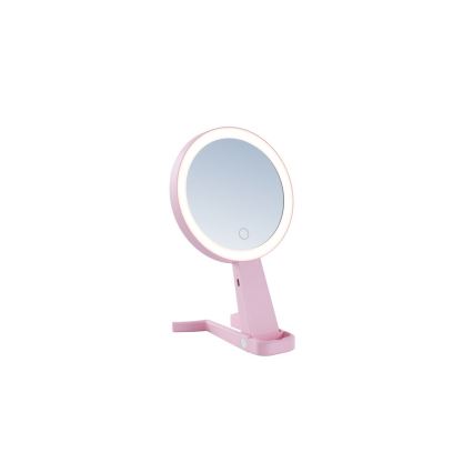 Immax 09102L - LED+CCT dimmelhető kozmetikai tükör SWEET LED/3W/5V rózsaszín