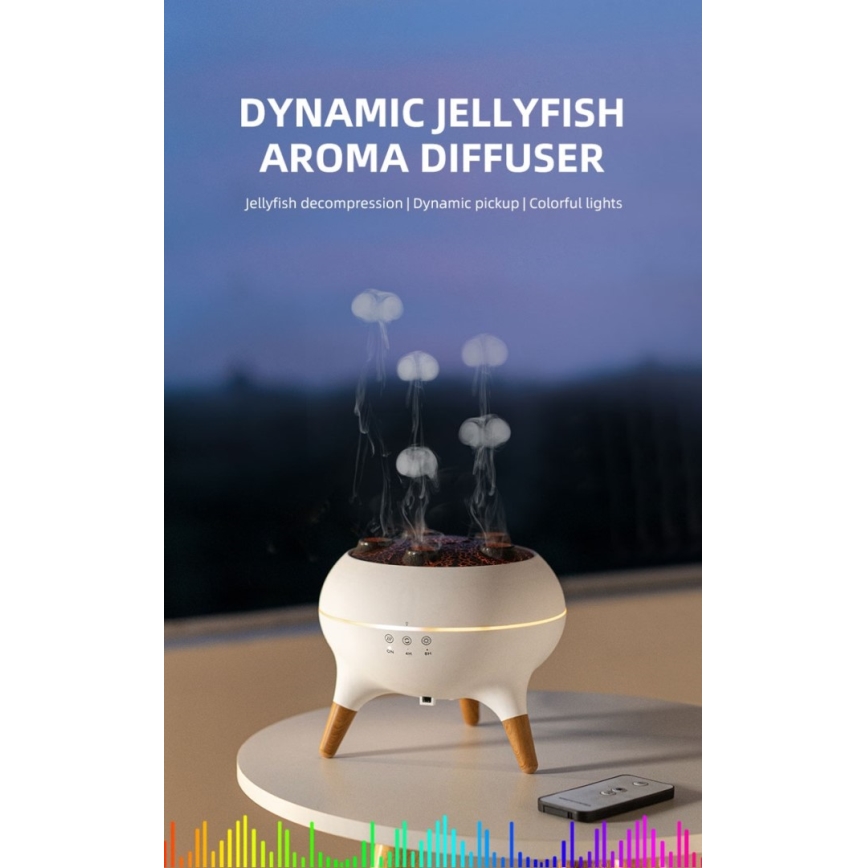 Immax 09104L - Aroma diffúzor és légnedvesítő JELLYFISH LED/11W/5V