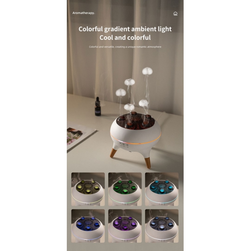 Immax 09104L - Aroma diffúzor és légnedvesítő JELLYFISH LED/11W/5V