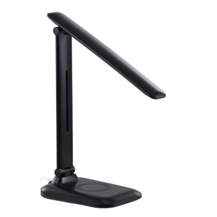 LED fényerőszabályozható asztali lámpa vezeték nélküli QI töltéssel és USB-vel LUMI LED/7W/230V fekete