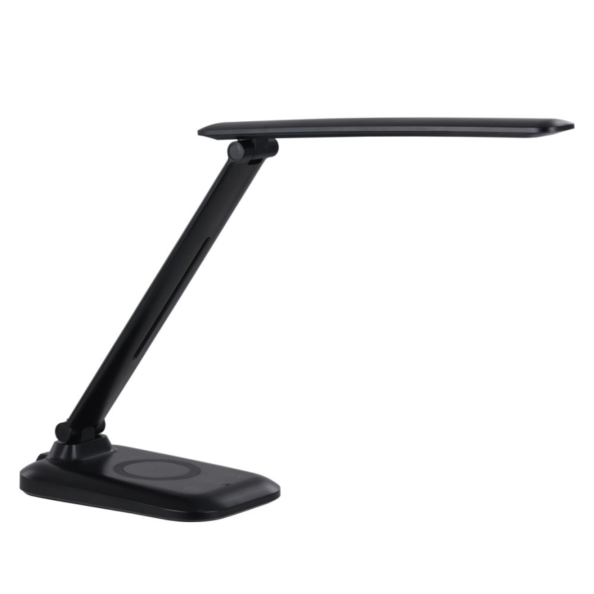 LED fényerőszabályozható asztali lámpa vezeték nélküli QI töltéssel és USB-vel LUMI LED/7W/230V fekete