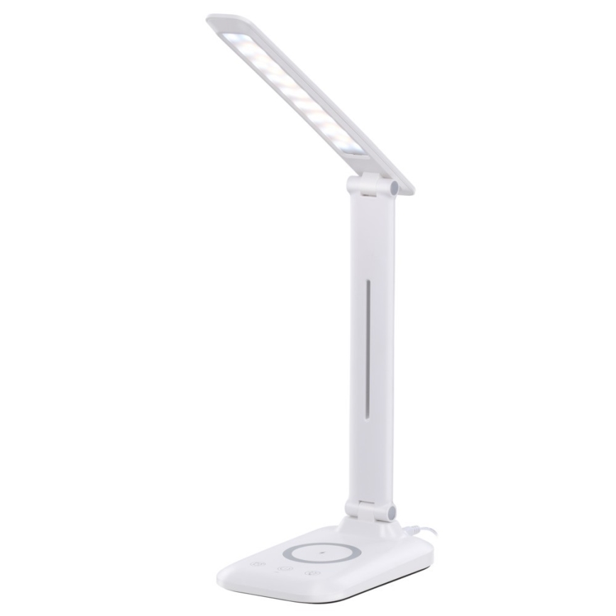 Dimmelhető LED asztali lámpa QI vezeték nélküli töltéssel és USB-csatlakozóval LUMI LED/7W/230V fehér
