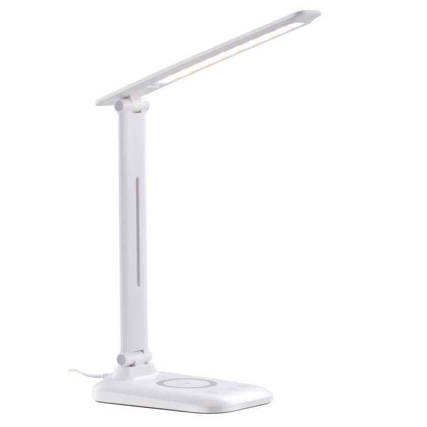Dimmelhető LED asztali lámpa QI vezeték nélküli töltéssel és USB-csatlakozóval LUMI LED/7W/230V fehér