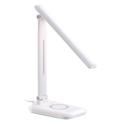 Dimmelhető LED asztali lámpa QI vezeték nélküli töltéssel és USB-csatlakozóval LUMI LED/7W/230V fehér