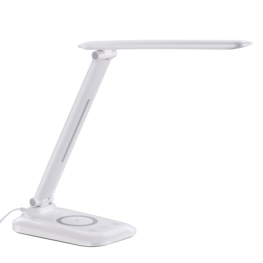 Dimmelhető LED asztali lámpa QI vezeték nélküli töltéssel és USB-csatlakozóval LUMI LED/7W/230V fehér