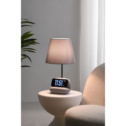 Dimmelhető LED asztali lámpa Qi-kompatibilis vezeték nélküli töltéssel SOFA LED/6W/230V, szürke