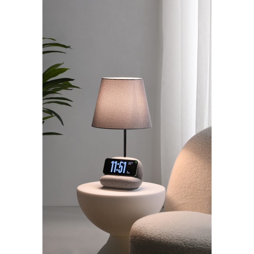 Dimmelhető LED asztali lámpa Qi-kompatibilis vezeték nélküli töltéssel SOFA LED/6W/230V, szürke