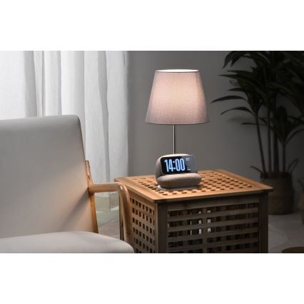 Dimmelhető LED asztali lámpa Qi-kompatibilis vezeték nélküli töltéssel SOFA LED/6W/230V, szürke