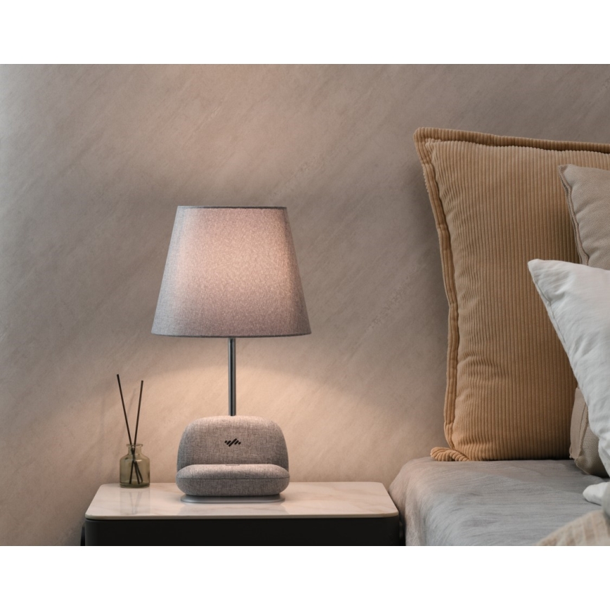 Dimmelhető LED asztali lámpa Qi-kompatibilis vezeték nélküli töltéssel SOFA LED/6W/230V, szürke