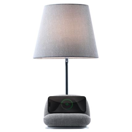 Dimmelhető LED asztali lámpa Qi-kompatibilis vezeték nélküli töltéssel SOFA LED/6W/230V, szürke