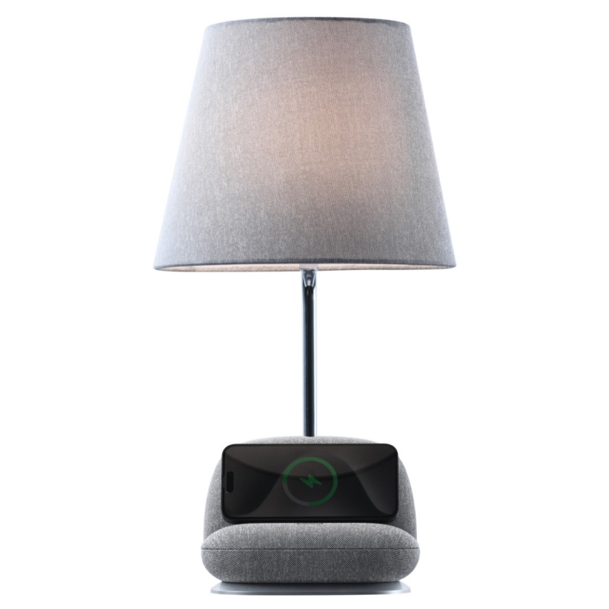 Dimmelhető LED asztali lámpa Qi-kompatibilis vezeték nélküli töltéssel SOFA LED/6W/230V, szürke