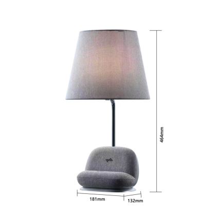 Dimmelhető LED asztali lámpa Qi-kompatibilis vezeték nélküli töltéssel SOFA LED/6W/230V, szürke