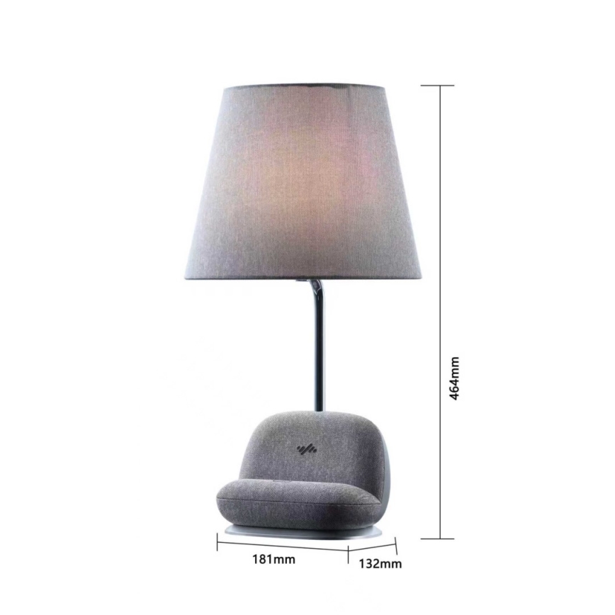 Dimmelhető LED asztali lámpa Qi-kompatibilis vezeték nélküli töltéssel SOFA LED/6W/230V, szürke