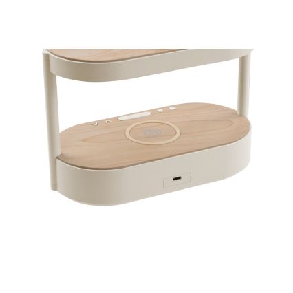 Fényerőszabályozható LED asztali lámpa ébresztővel és töltőfunkcióval TRIPLE DOCK LED/1,5W/5V