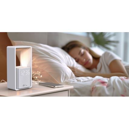 CALM LED asztali lámpa ébresztővel és töltőfunkcióval LED/3,5W/5V