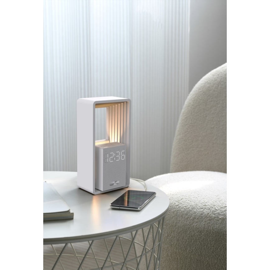 CALM LED asztali lámpa ébresztővel és töltőfunkcióval LED/3,5W/5V