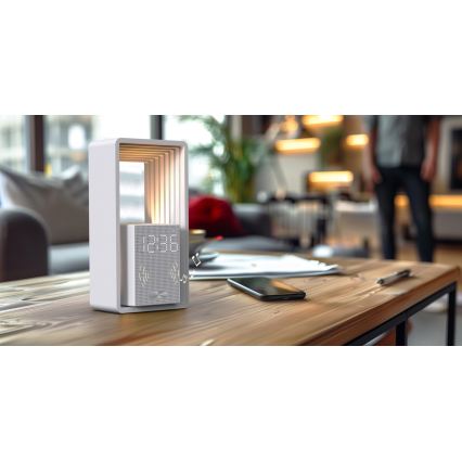 CALM LED asztali lámpa ébresztővel és töltőfunkcióval LED/3,5W/5V