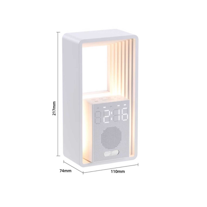 CALM LED asztali lámpa ébresztővel és töltőfunkcióval LED/3,5W/5V