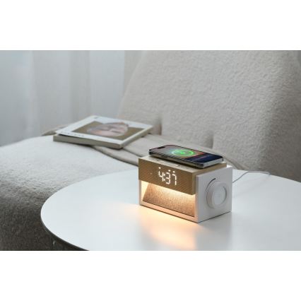 LED asztali lámpa ébresztővel és töltéssel CALM LED/1,2W/5V